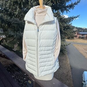 Talbots Quilted Ivory Down Puffer Vest